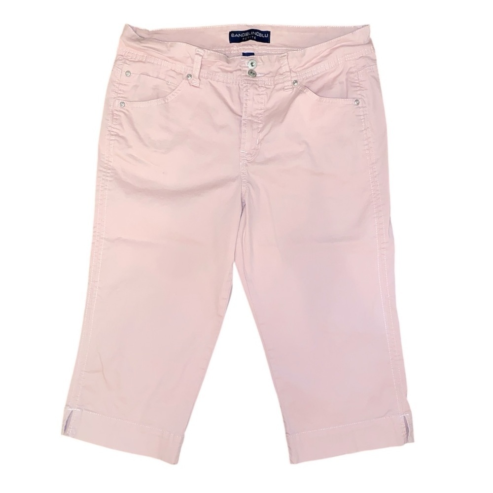BANDOLINOBLU Stretch Capris Knee Length in Pink Size 14 Petals Petite